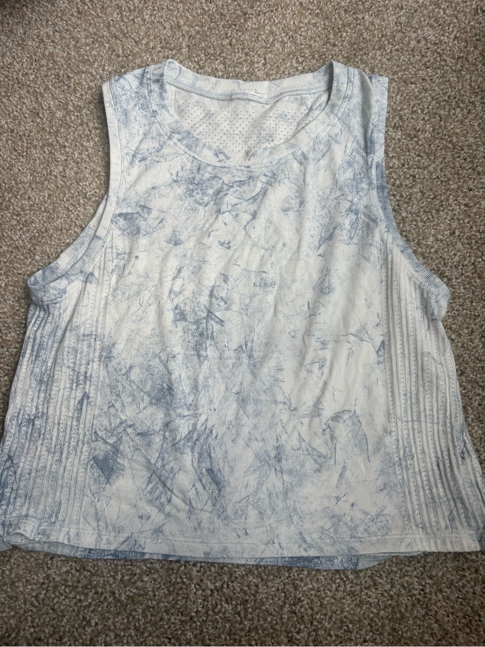 Women’s Sleeveless Tie-Dye Crewneck Tank Top - Light Blue
